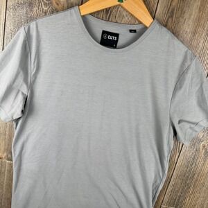 Cuts Clothing Pyca Pro Crewneck Curved Hem T-Shirt Grey Men Small S Short Sleeve